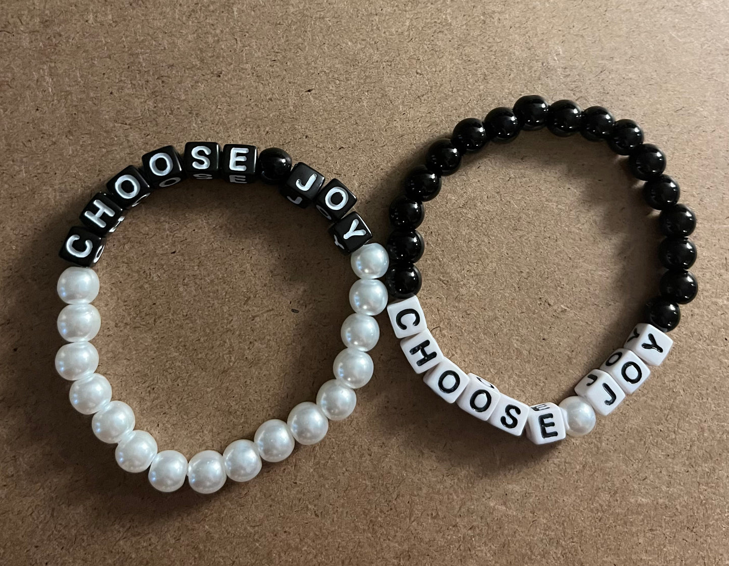 Choose Joy Bracelet in Black/White