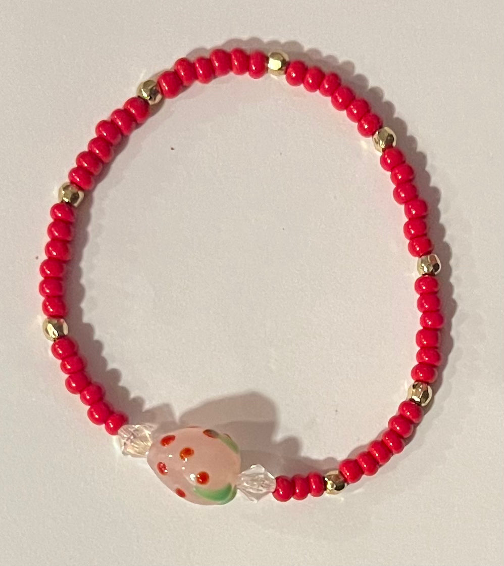 Strawberry Seeds Beaded Bracelet