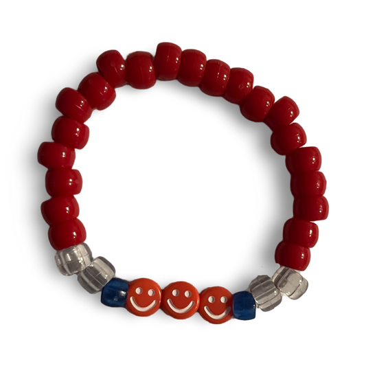 4th of July Smiley Face Bracelet