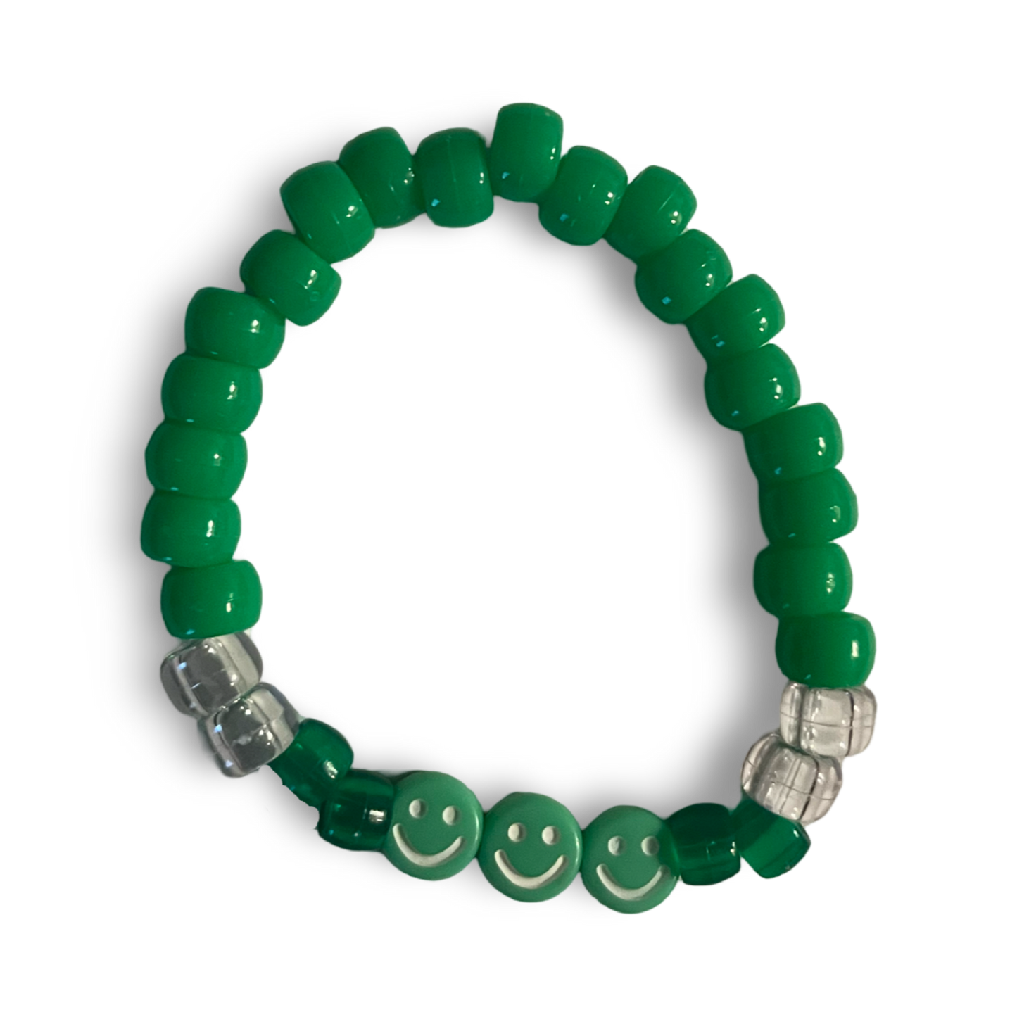 Green Smiley Beaded Bracelet