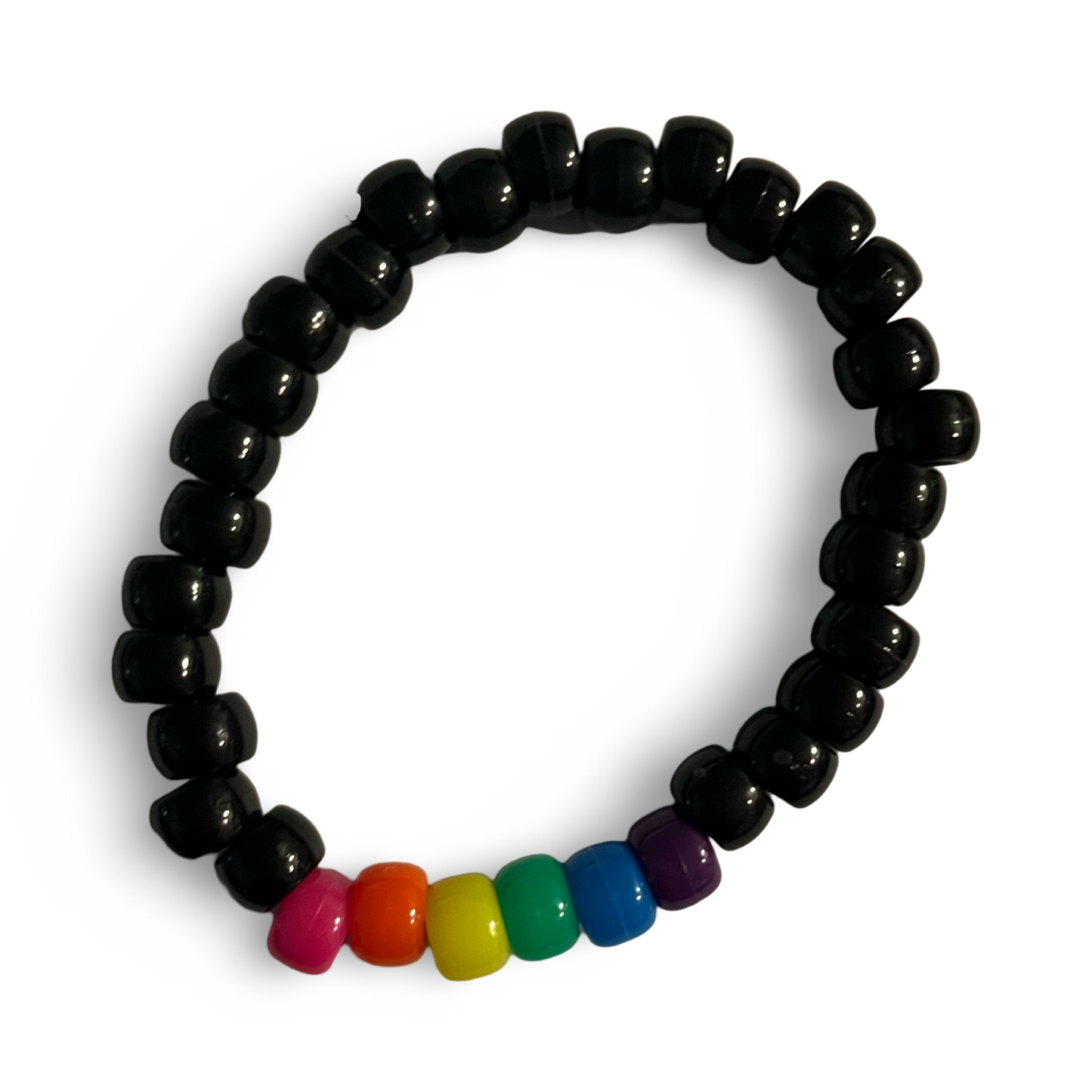 Neon Rainbow Pride Flag Kandi Bracelet