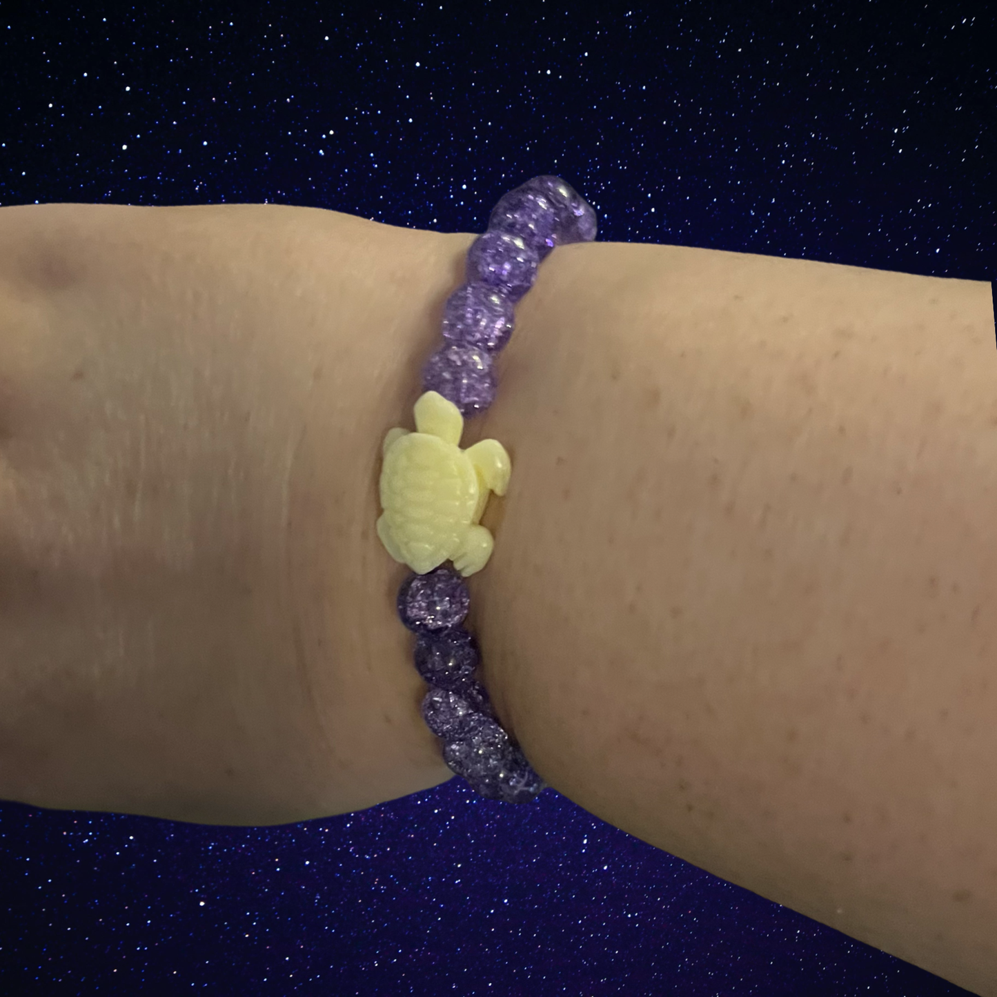 Galaxy Turtle Beaded Bracelet