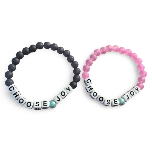 Choose Joy Bracelet Set in Purple/Black