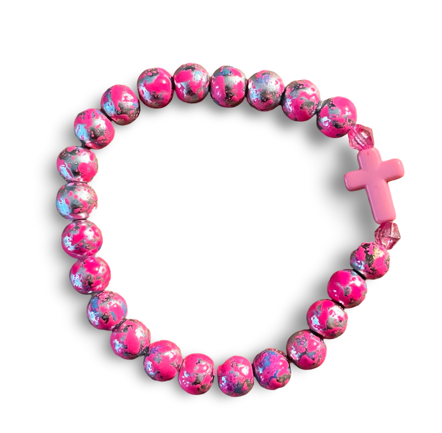 At Cross Purposes Bracelet in Graffiti Pink