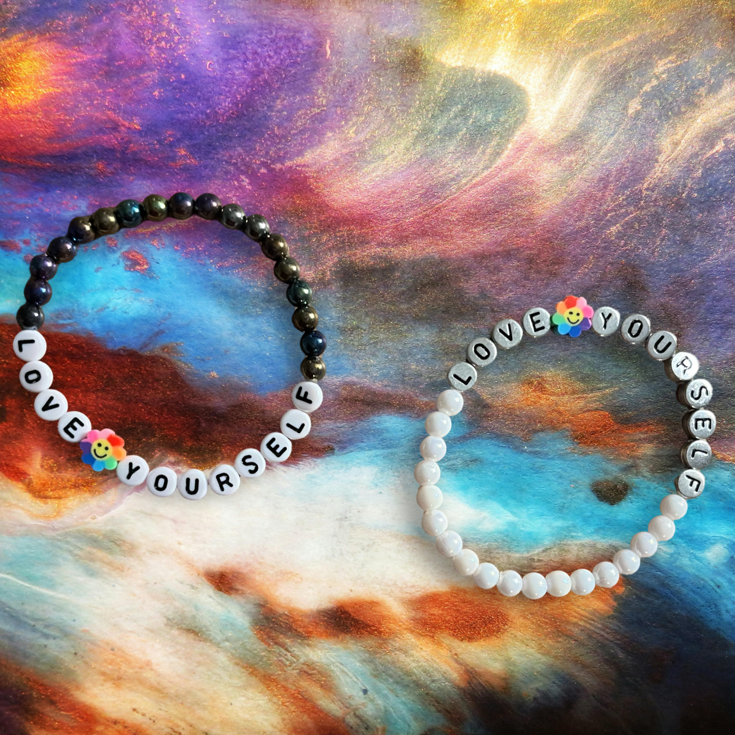 Love Yourself Bracelet Set in Max Black/White