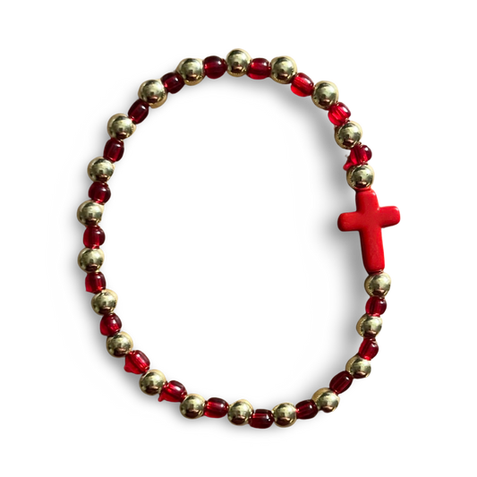 Cross Bracelet in Red